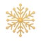 Luxury jewelry golden matte winter snowflake realistic Christmas decor 3d template vector