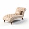 Luxury Leather Chaise Lounge With Beige Ottoman - 3d Render