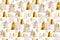 Luxury light new year and xmas tree seamless pattern