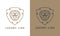 Luxury lion head logo template monogram design