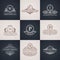 Luxury logo set. Calligraphic pattern elegant