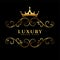Luxury logotype concept with golden crown