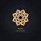 Luxury logotype in the shape of a flower for antique boutique. Gold logo, flower. Simple geometric sign. Icons, business,