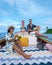 Luxury Longtail boat in Krabi Thailand, couple man and woman on a trip to tropical island 4 Island