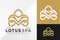 Luxury Lotus Yoga Minimalist Logo Design Vector illustration template