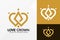 Luxury Love Crown Logo Vector Design. Brand Identity emblem, designs concept, logos, logotype element for template