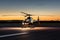 Luxury luxurious business helicopter private heli chopper on landing pad fast transportation success journey rich wealth