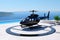 Luxury luxurious business helicopter private heli chopper on landing pad fast transportation success journey rich wealth