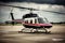 Luxury luxurious business helicopter private heli chopper on landing pad fast transportation success journey rich wealth