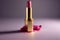 Luxury makeup - AI generated pink lipstick with golden case