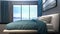 Luxury master bedroom sea view / 3D Rendering