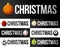 Luxury Merry Christmas horizontal banner. Christmas card with sport baseball, basketball, football, tennis balls hang on a thread