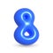 Luxury Midnight Blue balloon number three. 3d realistic design element. For Anniversary