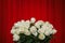 Luxury mockup withl bouquet of white roses flowers