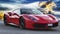 Luxury model sports car Ferrari 488 GTB placed on a scenic background