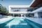 Luxury modern architectural house with sleek design and outdoor pool. Generative Ai