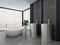 Luxury modern black and white bathroom interior