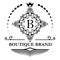Luxury monogram logo template for logotype or badge Design. Trendy vintage royal ornament lines frame, good for fashion boutique,