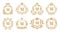 Luxury monogram. Vintage crown logo, golden ornamental monograms and heraldic wreath ornament vector set