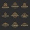 Luxury monograms logos templates vector objects set for logotype or badge design.