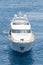 Luxury motor yacht cruising the blue waters