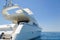 Luxury motor yacht on mooring
