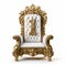 Luxury Number One Gold Throne On White - Contemporary Fairy Tale Style