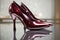 Luxury pair of designer high-heels shoes. Generative AI