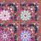 Luxury patchwork pattern with ornamental border, mandala flower and floral garlands in ethnic style. Indian, russian motives