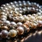 luxury pearl necklace close-up rare precious stone.