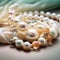 luxury pearl necklace close-up rare precious stone.