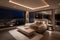 Luxury penthouse bedroom light. Generate Ai