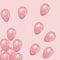 Luxury Pink balloons with confetti in pink background.