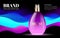 Luxury Pink Perfume Design Glass Bottle Cosmetics. Excellent Cosmetics Premium Product Advertising for Catalog Magazine