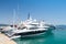 Luxury pleasure yachts moored in Ajaccio port