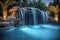 Luxury poolside waterfall