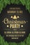 Luxury poster for a Christmas party. Christmas tree on a black background. Celebratory background. Gold text with description. Tem