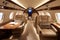 Luxury private jet interior. Generative AI