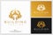 Luxury property building logo design template. Elegant gold property logo brand.