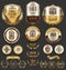 Luxury quality golden badge retro collection