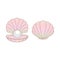 Luxury rainbow pearl in a clamshell illustration isolated