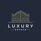 Luxury real estate gate logo icon