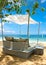 Luxury relax chair on a beautiful tropical beach