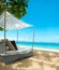 Luxury relax chair on a beautiful tropical beach