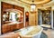 A luxury residential bathroom in an upscale residence.