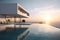 A Luxury residential minimalist villa with pool amazing house image generative AI