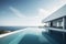 Luxury residential minimalist villa with pool image generative AI