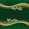 Luxury rifle-green Background with golden floral B