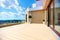 Luxury rooftop terrace with sliding doors