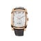Luxury rose gold watch isolated on white. Classic watch with an annual calendar and a smooth bezel